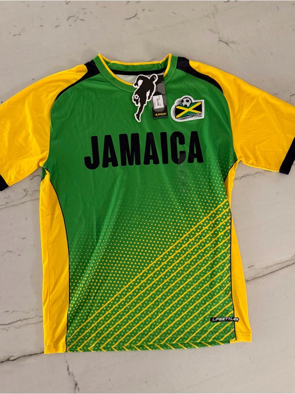 Lifestyle Jamaica Soccer Jersey Men's Large Green Yellow Black